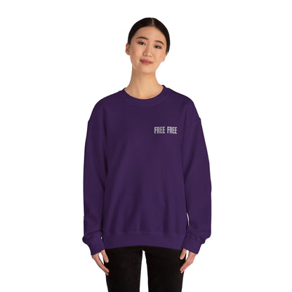 Free Free Free Palestine - Monochrome Metallic-like Style Typography  Front and Back Design Sweatshirt