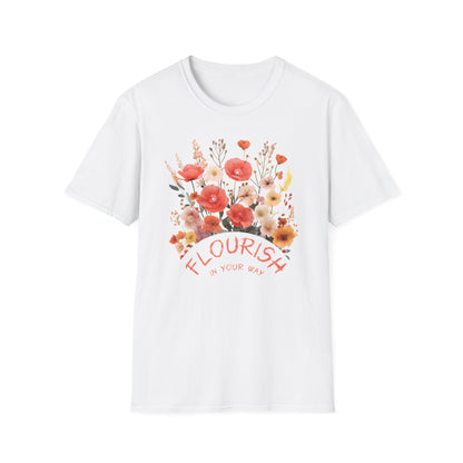 Flourish In Your Way - Watercolor Vintage Circular Floral Bouquet T-Shirt