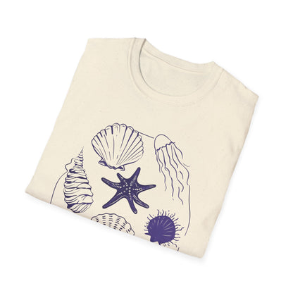 Minimalistic Circular Marine Elements Grid T-Shirt