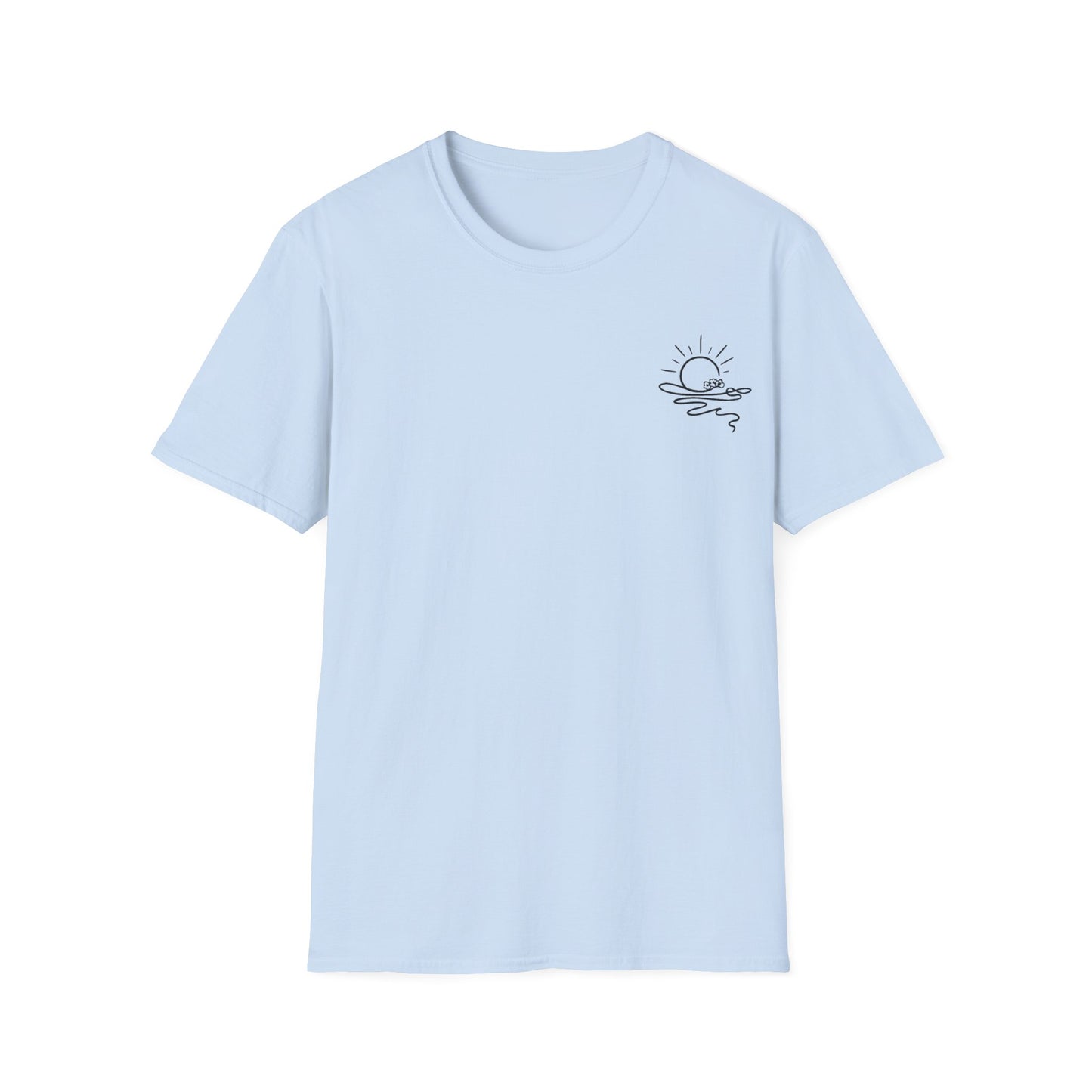 We are one continuous thread T-Shirt -  Minimalistic One-Line Sun, Water, Flowers Design