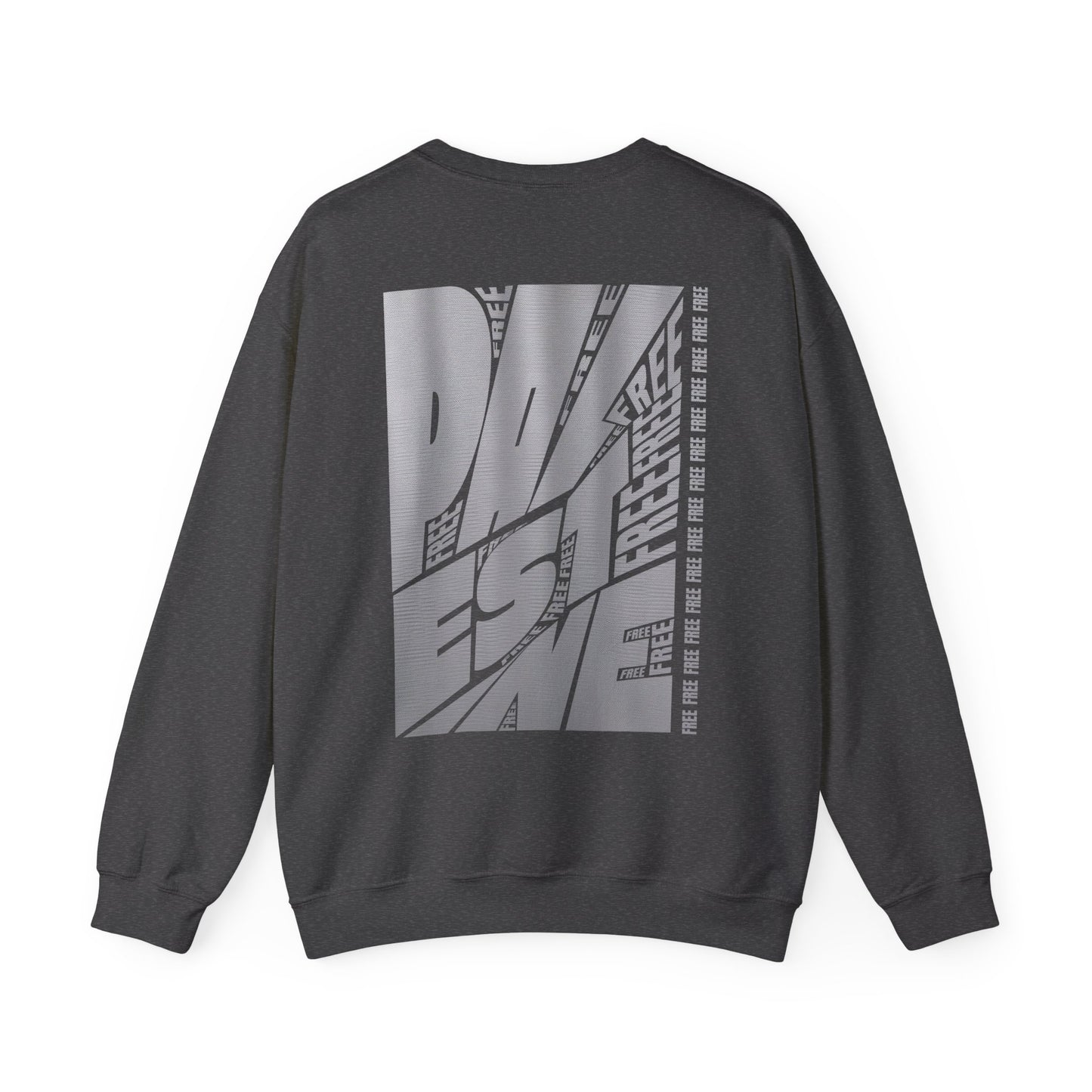 Free Free Free Palestine - Monochrome Metallic-like Style Typography  Front and Back Design Sweatshirt