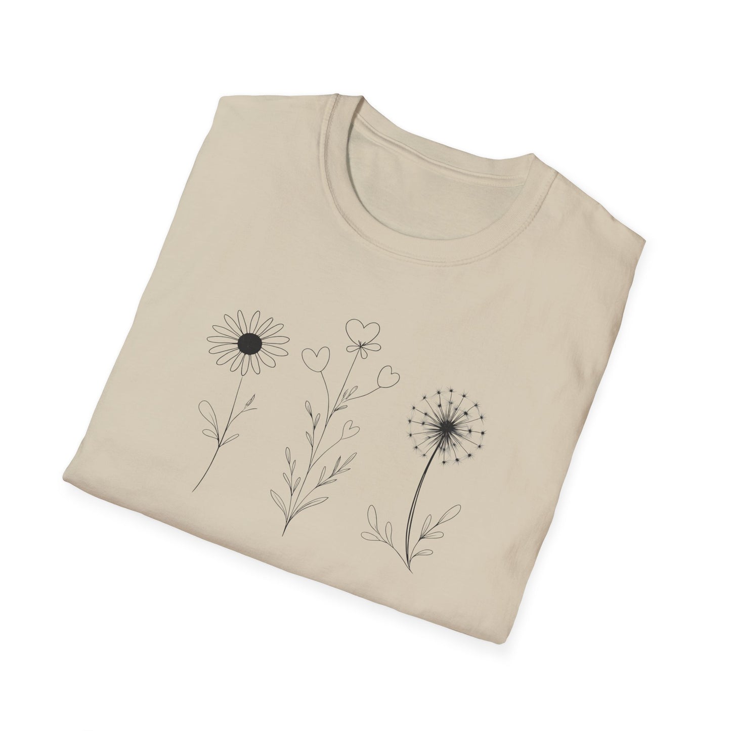 Delicate Botanical Chalk Sketches of Daisies and Dandelions