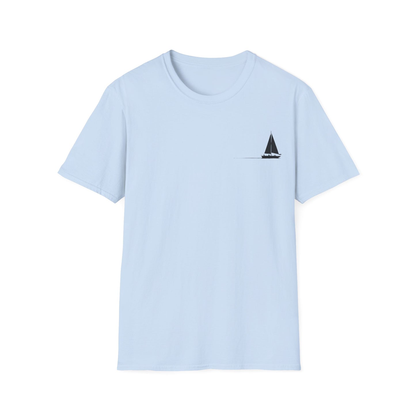 And The Journey Continues -  Minimalist Silhouette Sailboat T-Shirt