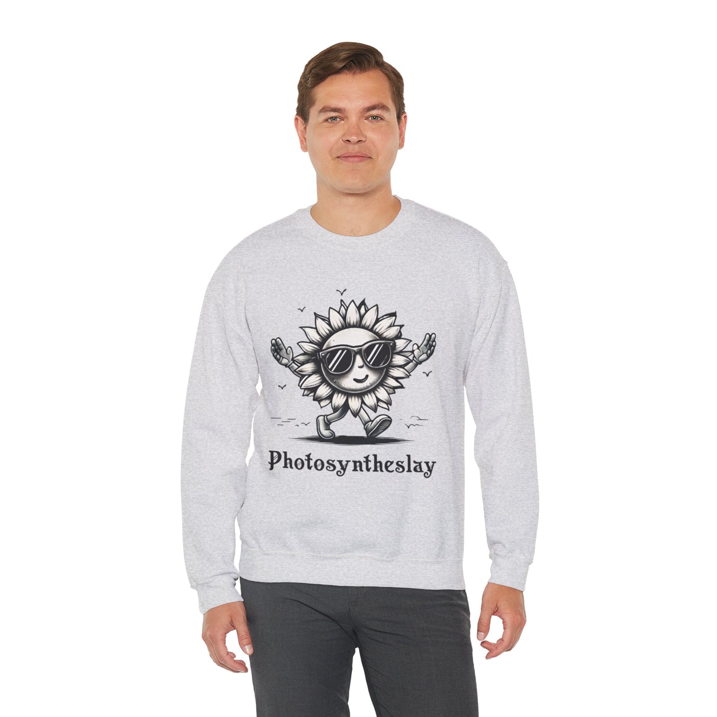 Photosyntheslay - Playful Cartoon Sunflower with Sunglasses Sweatshirt
