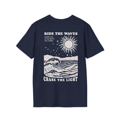 Ride the Waves - Vintage Ocean Waves and Cosmos T-Shirt