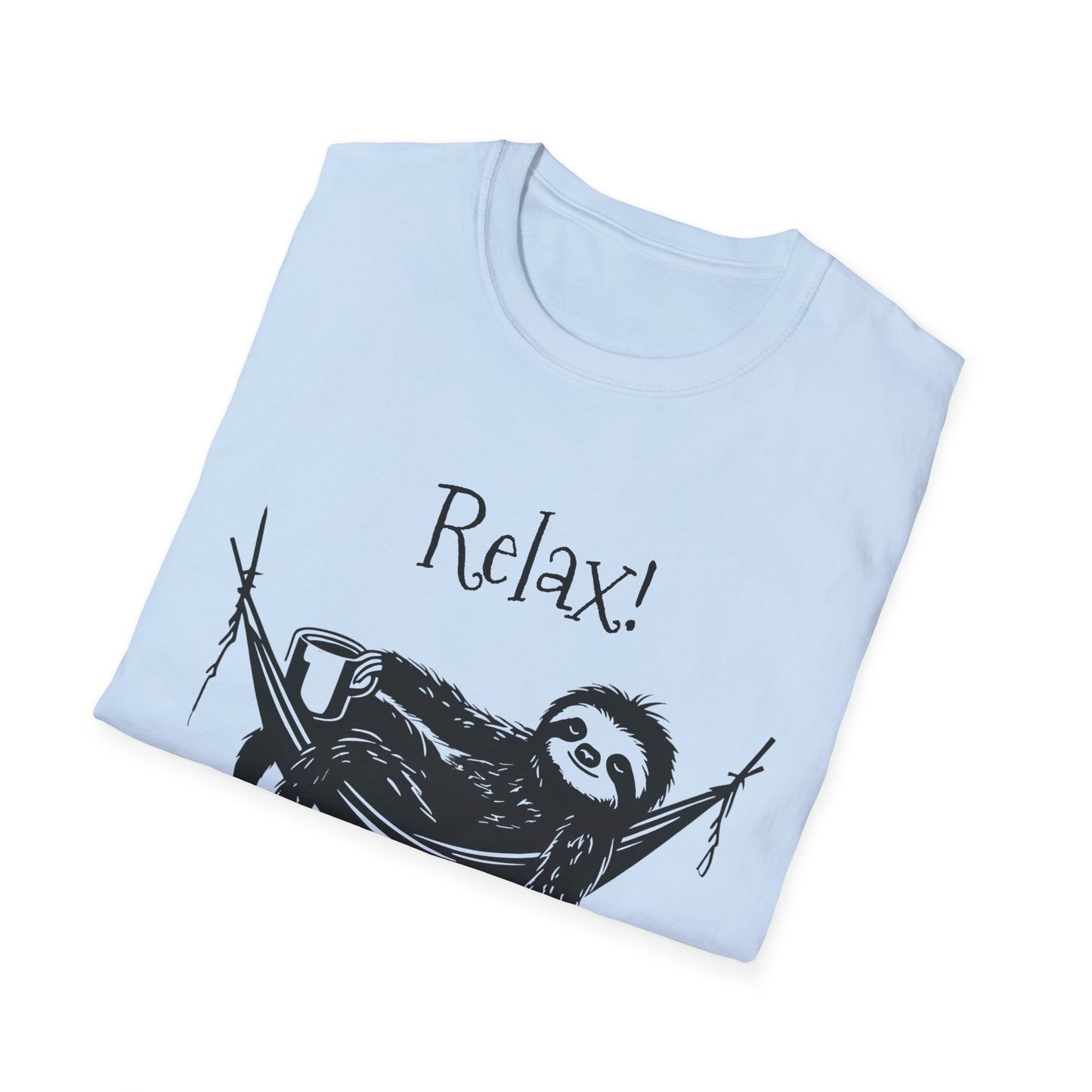 Relax, We Are All Crazy, It Is Not A Competition - Minimalistic Sloth Silhouette In Hammock With Coffee T-Shirt