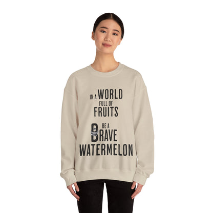 In a world full of fruits be a brave watermelon - Clever Activism Palestinian Keffiyeh Sweatshirt