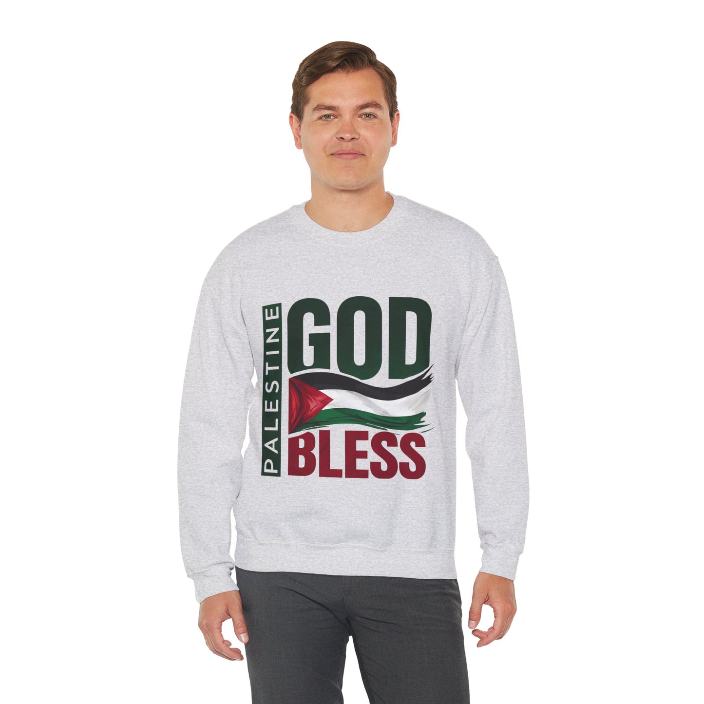 God Bless Palestine - Palestinian Distressed Flag