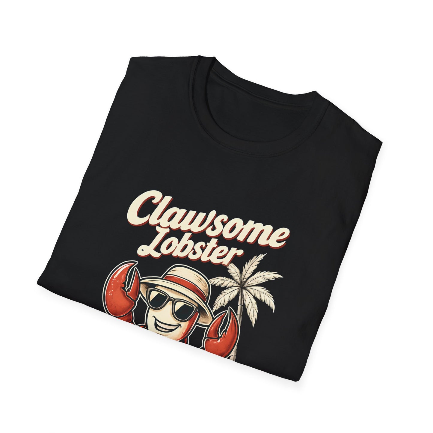 Clawsome Lobster T-Shirt - Lobster with Sunglasses Enjoying Beach Design