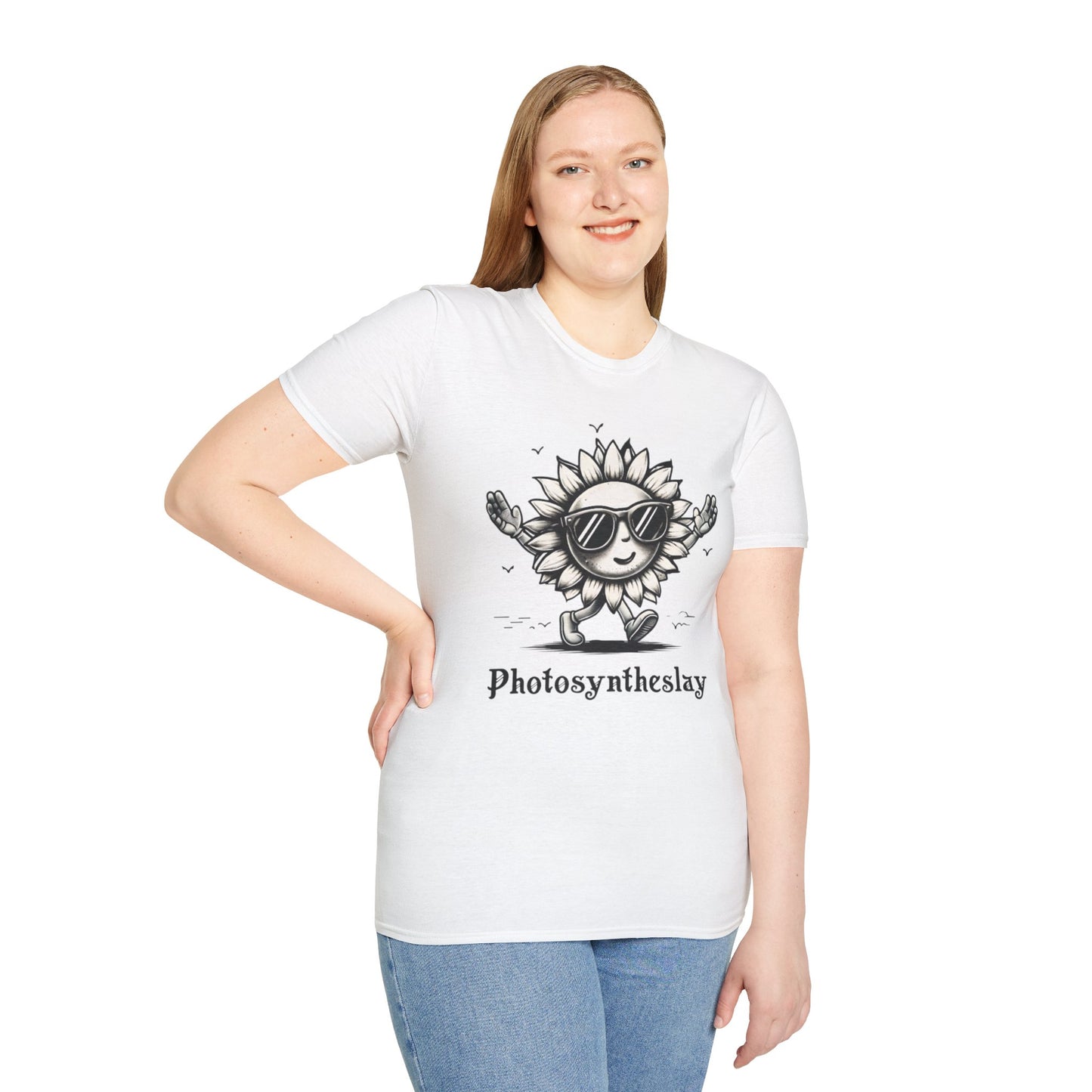 Photosyntheslay  - Playful Cartoon Sunflower with Sunglasses T-Shirt
