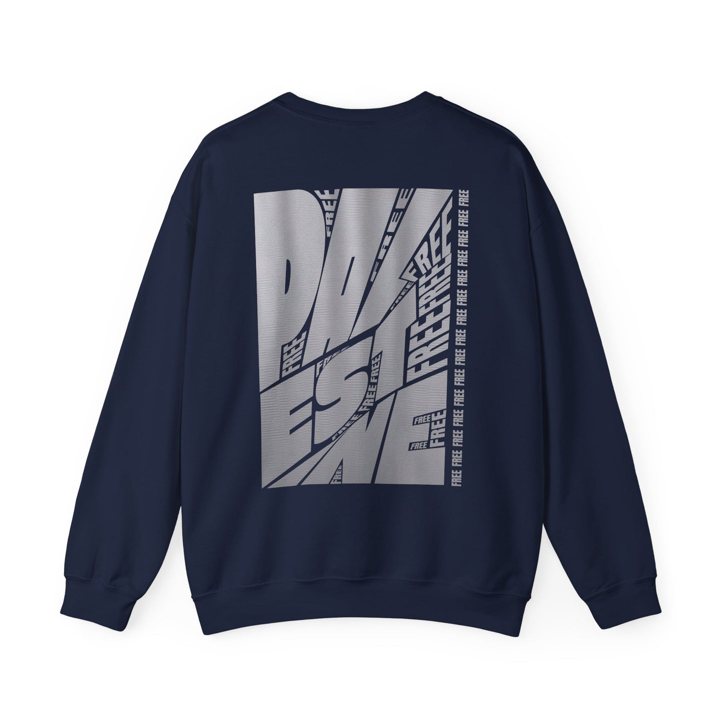 Free Free Free Palestine - Monochrome Metallic-like Style Typography  Front and Back Design Sweatshirt