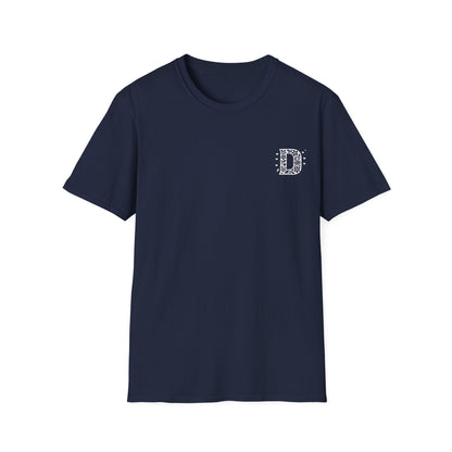 Letter D Flower T-Shirt - Letters Flowers Patterns Front And Back Design