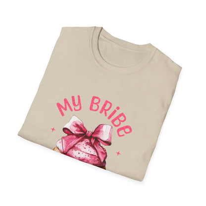 My Bribe Cupcake Makes Me Happy Inside Out -  Watercolor Pink Cupcake T-Shirt