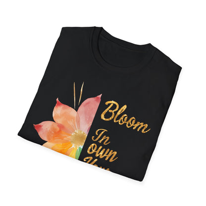 Bloom In Your Own Hue - Watercolor Asymmetrical Floral T-Shirt