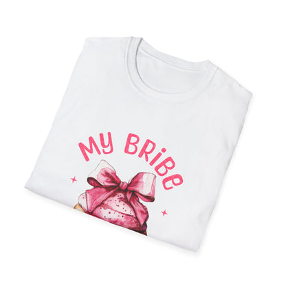 My Bribe Cupcake Makes Me Happy Inside Out -  Watercolor Pink Cupcake T-Shirt