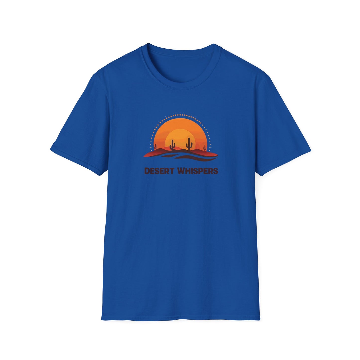 Desert Whispers T-Shirt – Nature Scene with Sunset, Cactus, and Sand Design