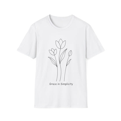 Tulip Outline T-shirt - Minimalistic Floral Design