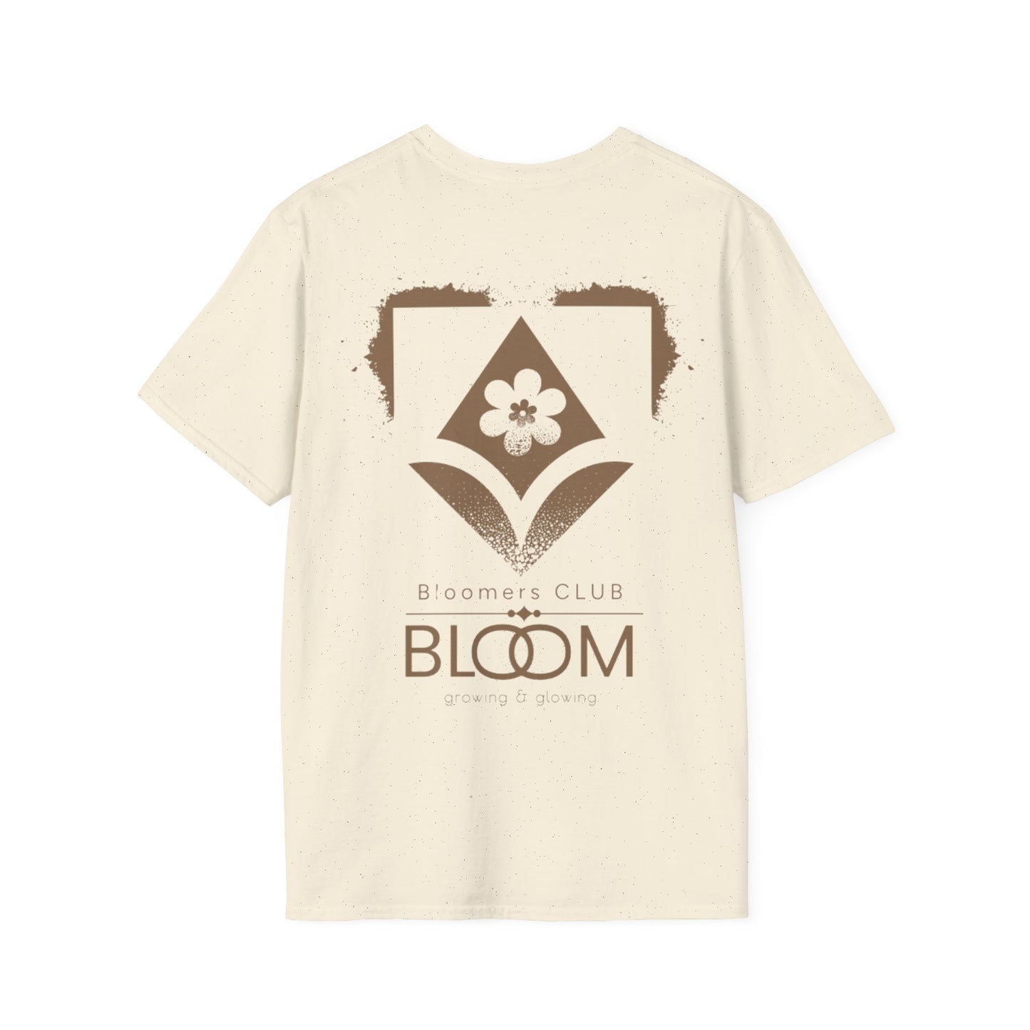 Blooming Club T-Shirt –  Typography Logo Style Floral Front And Back Design