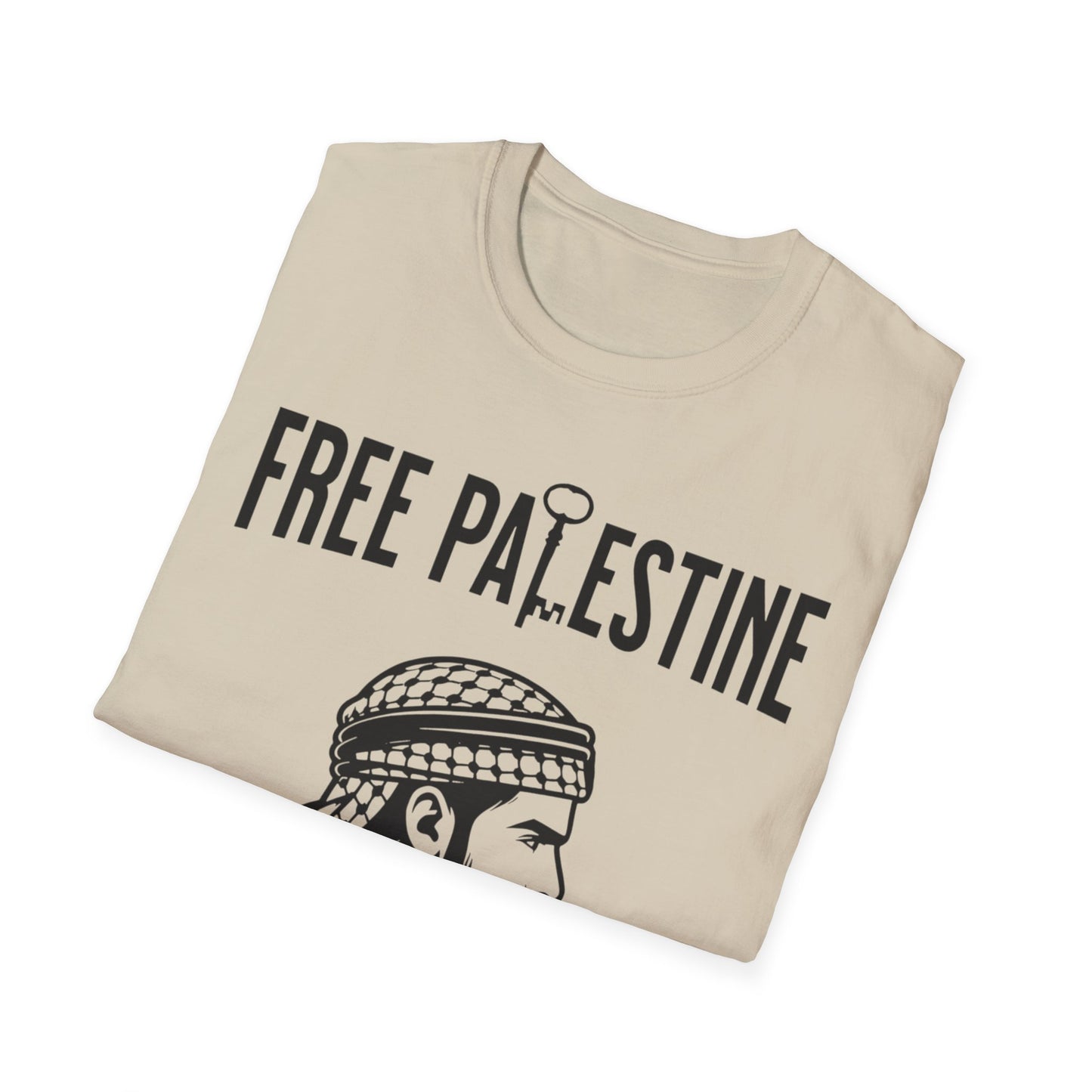 Free Palestine Free World - Man Wearing Palestinian Kuffiyah