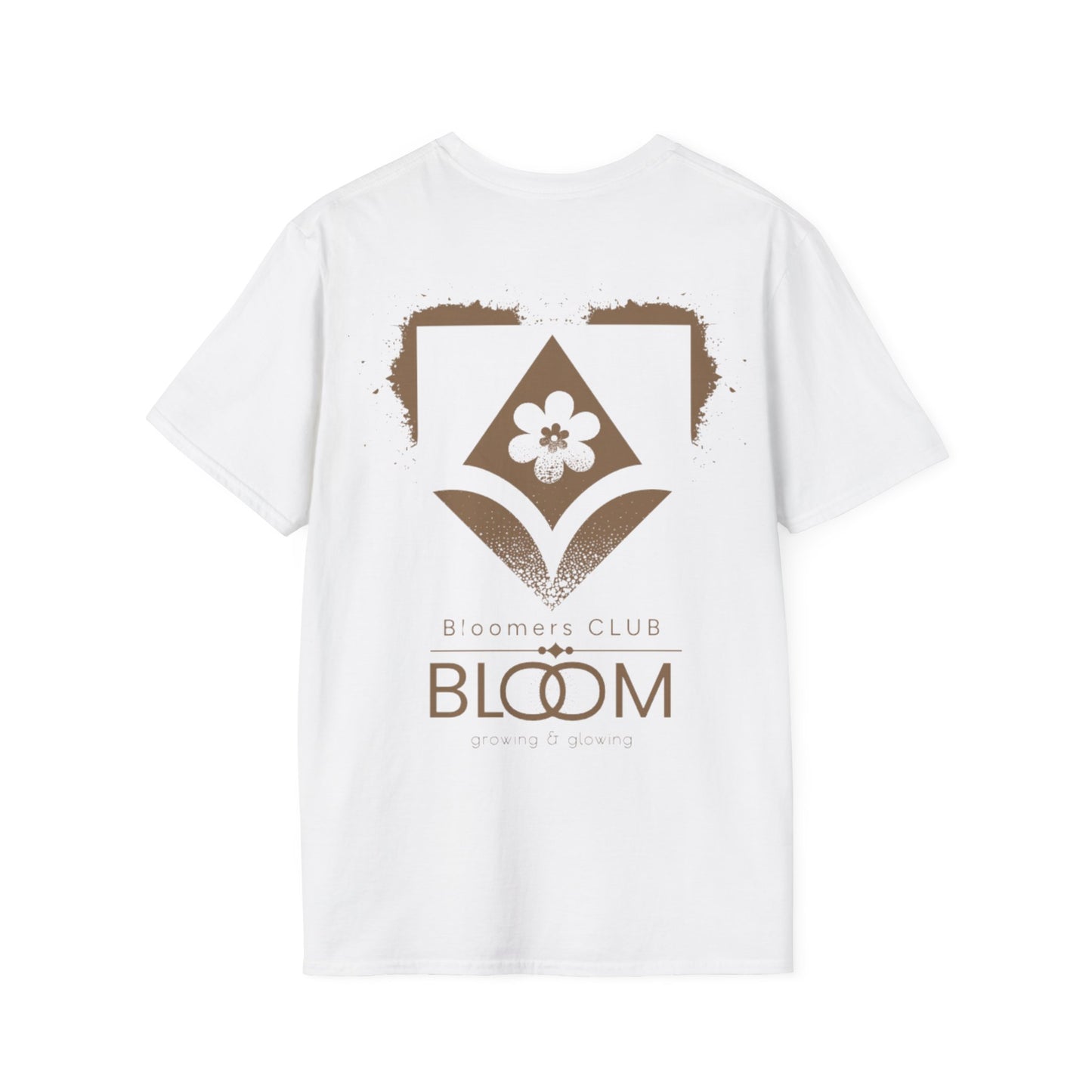 Blooming Club T-Shirt –  Typography Logo Style Floral Front And Back Design