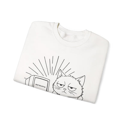 Not A Morning Cat Still Booting -  Sleepy Cartoon Cat in Robe with Coffee Mug and A Computer Sweatshirt