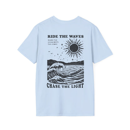 Ride the Waves - Vintage Ocean Waves and Cosmos T-Shirt