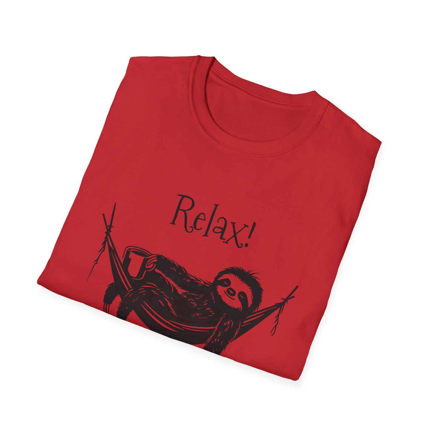 Relax, We Are All Crazy, It Is Not A Competition - Minimalistic Sloth Silhouette In Hammock With Coffee T-Shirt