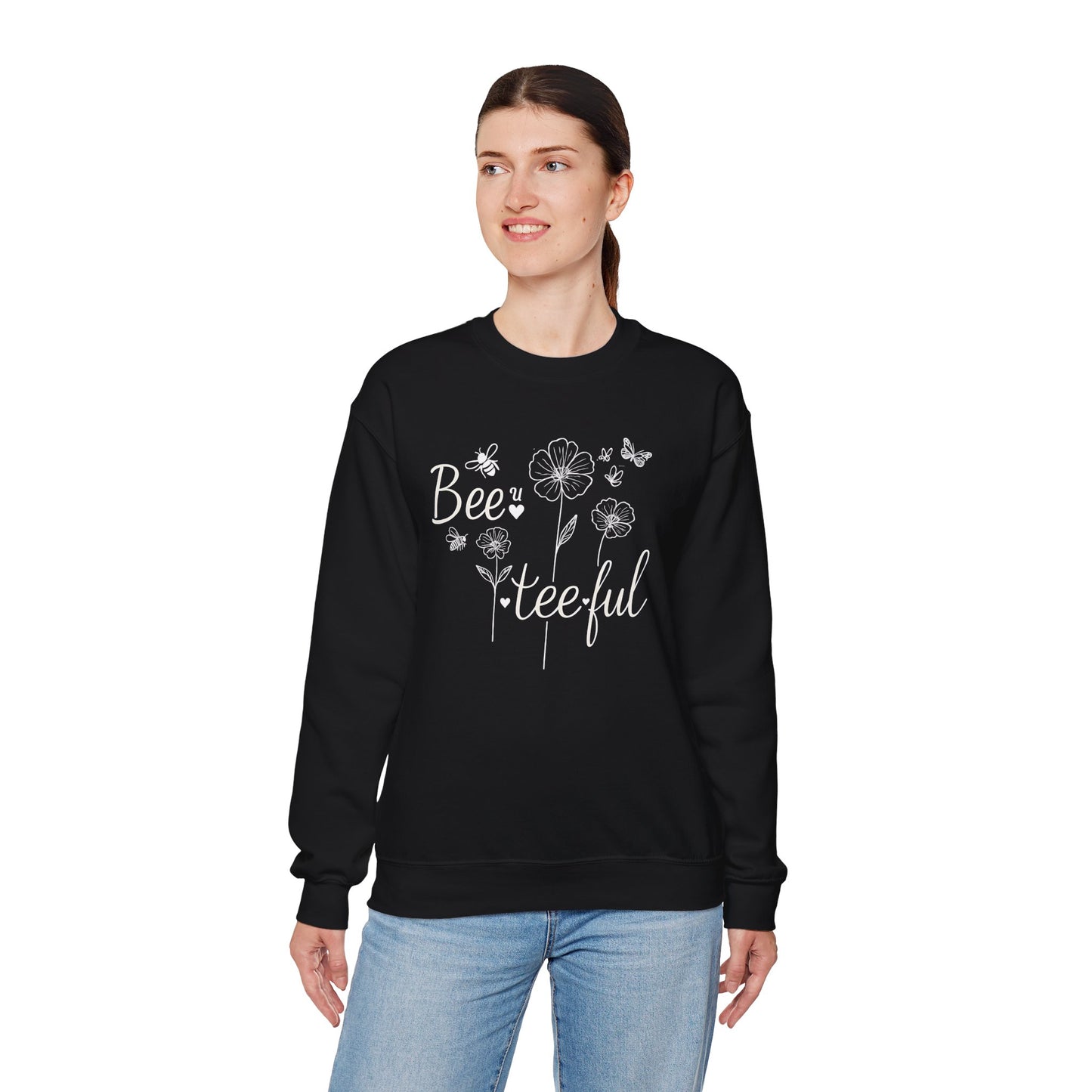 Beautiful – Whimsical Flowers, Bees & Butterflies Playful Sweatshirt