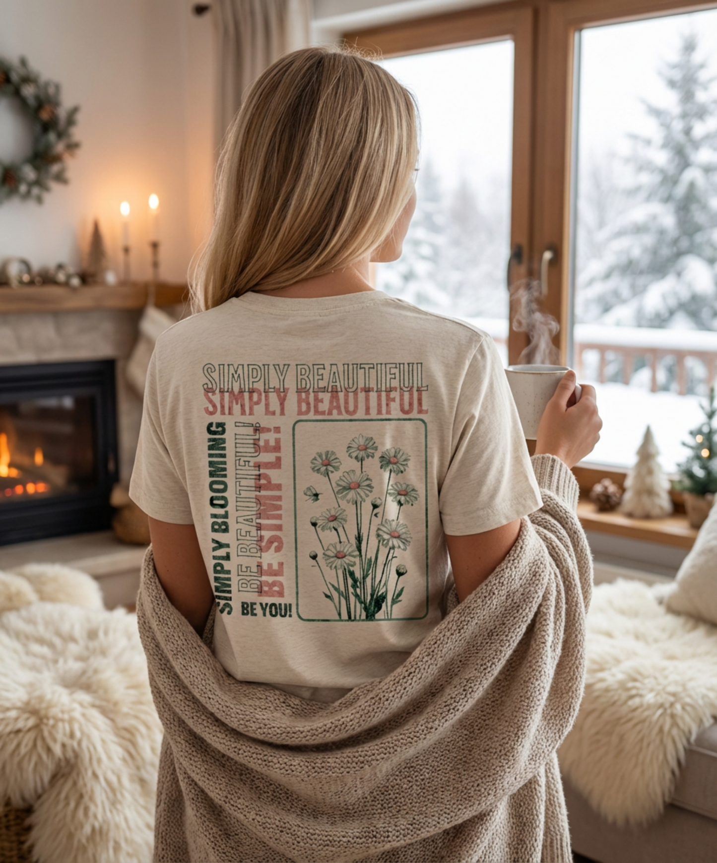Simply Beautiful Be You T-Shirt - Floral Typography Design