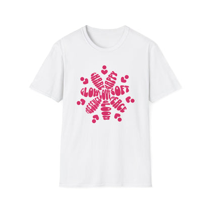 Love is T-Shirt - Vibrant Pink Flower Shape Typography  Design