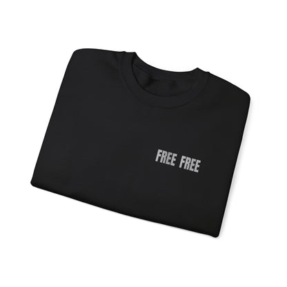 Free Free Free Palestine - Monochrome Metallic-like Style Typography  Front and Back Design Sweatshirt
