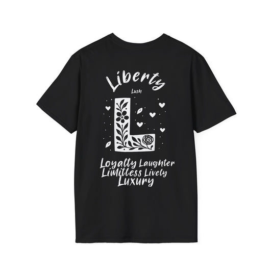 Letter L Flower T-Shirt - Letters Flowers Patterns Front And Back Design