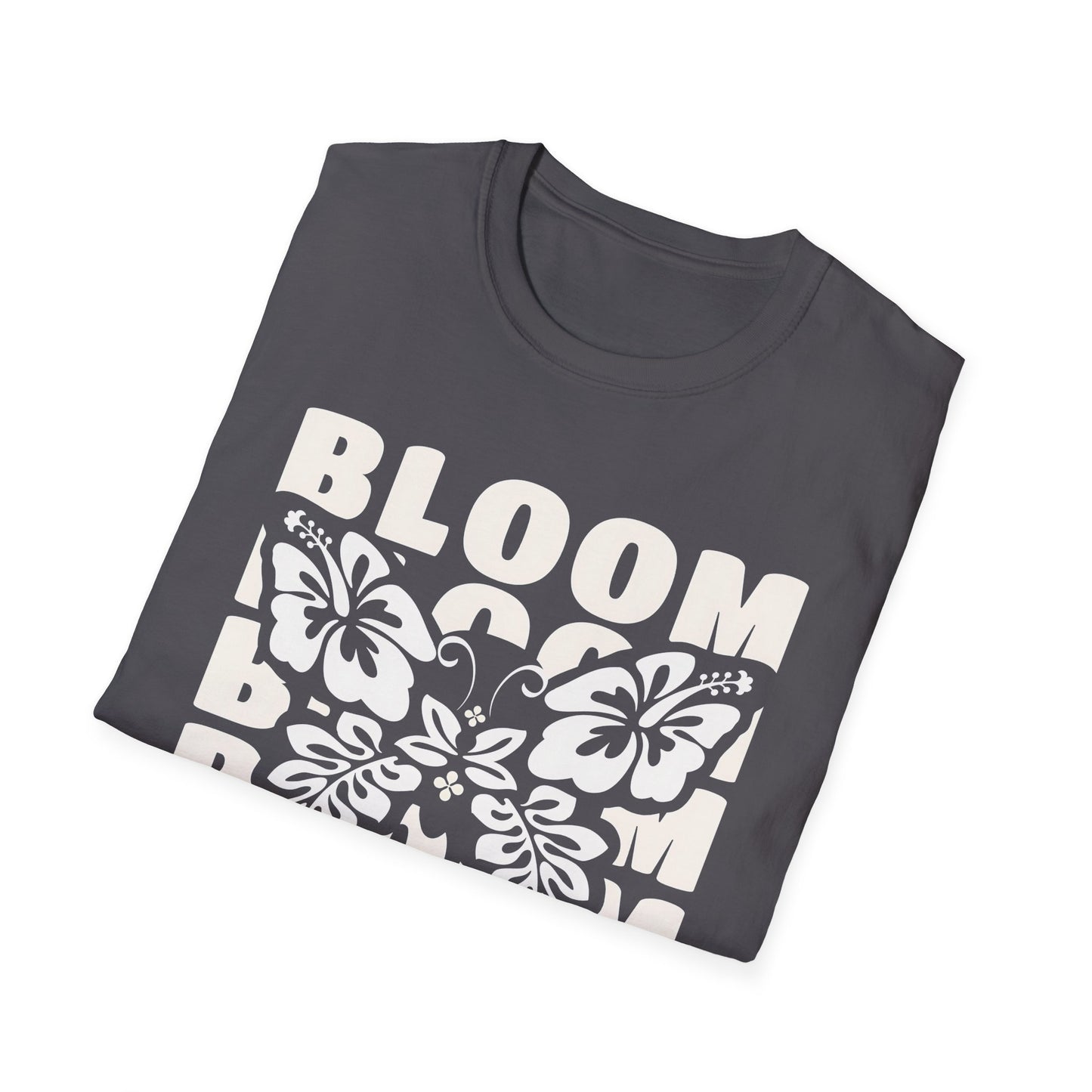 Bloom And Fly - Monochrome Floral Butterfly T-Shirt