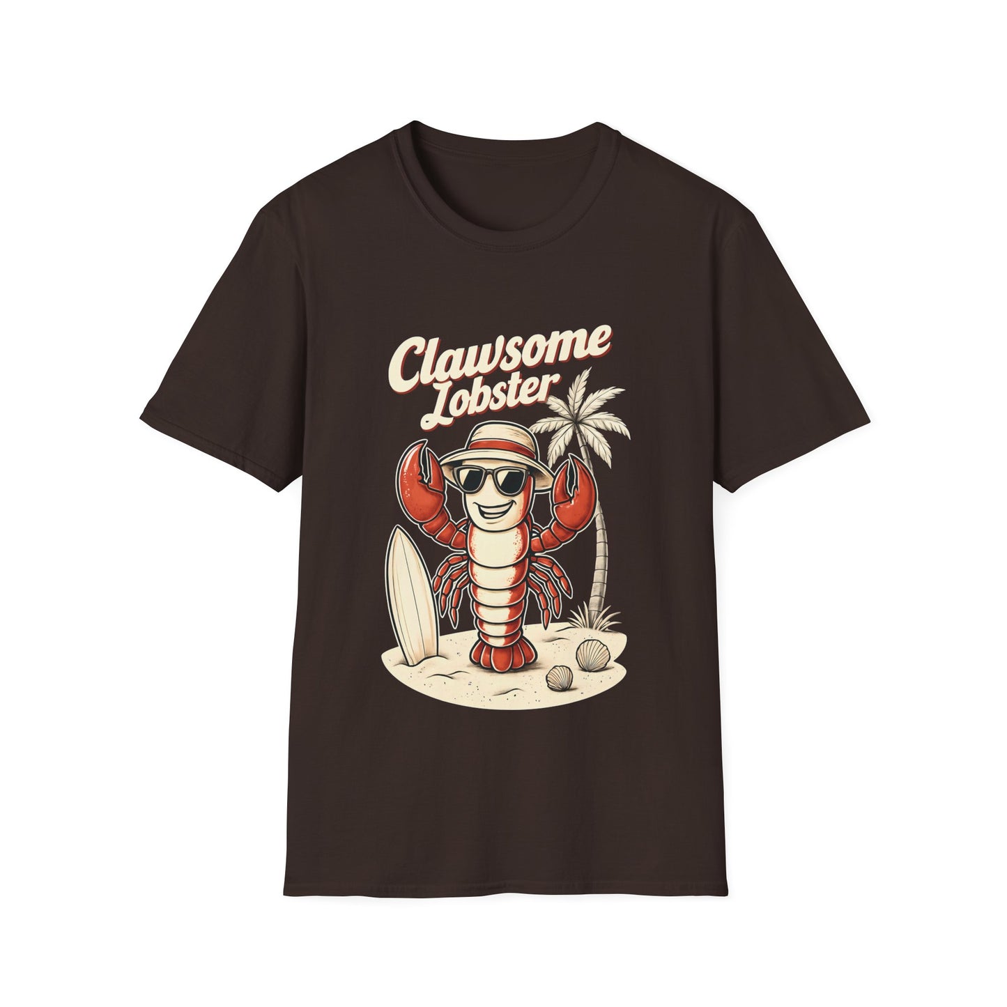 Clawsome Lobster T-Shirt - Lobster with Sunglasses Enjoying Beach Design