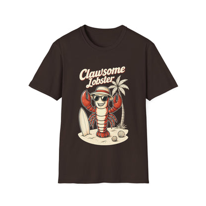 Clawsome Lobster T-Shirt - Lobster with Sunglasses Enjoying Beach Design