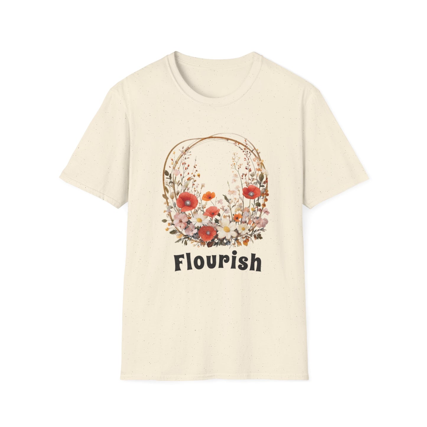 Flourish  - Vintage Watercolor Floral Circular Wreath T-Shirt