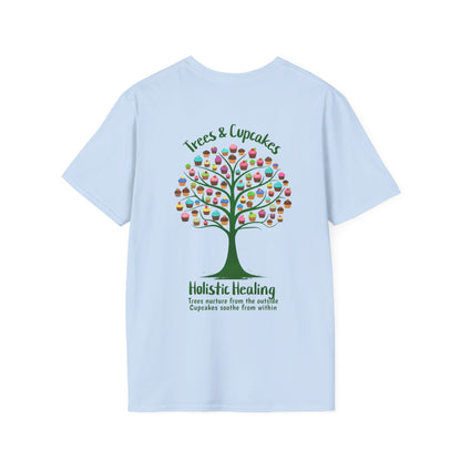 Holistic Healing: Trees and Cupcakes - Colorful Tree silhouette with Cupcakes T-Shirt