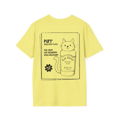 Cat-Chup T-Shirt - Cat-Shaped Catchup bottle Advertisement Design