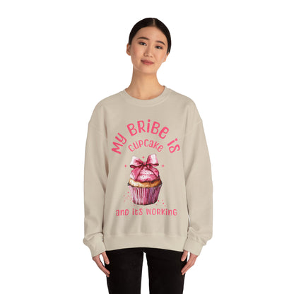 My Bribe Cupcake Makes and its working -  Watercolor Pink Cupcake Sweatshirt