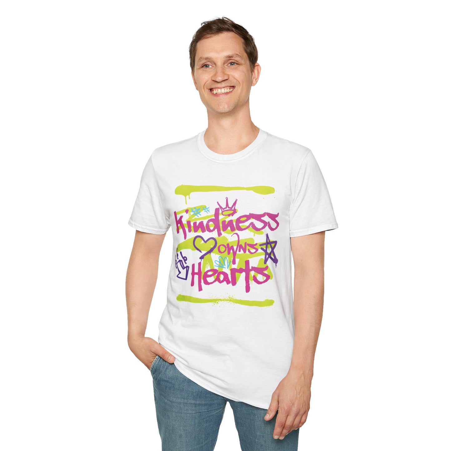 Kindness Owns Hearts - Graffiti Typography T-Shirt