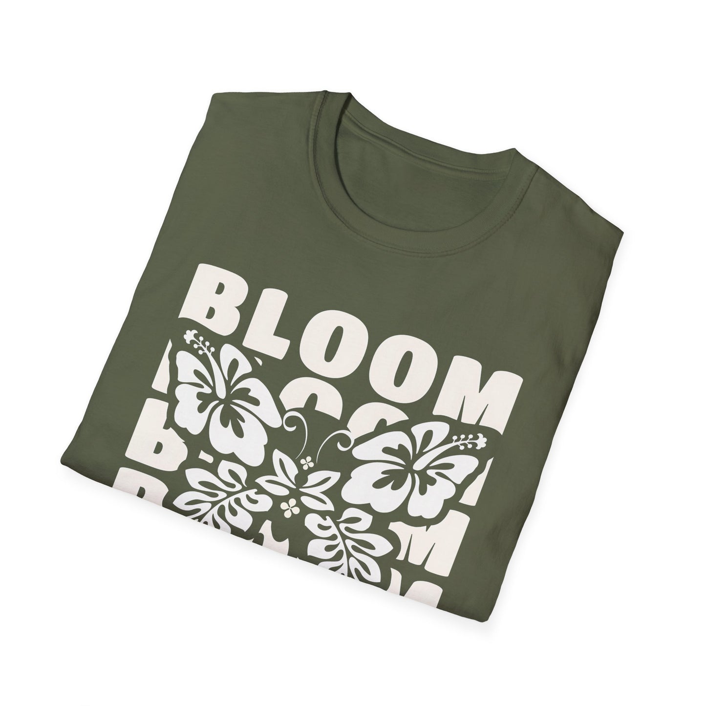 Bloom And Fly - Monochrome Floral Butterfly T-Shirt