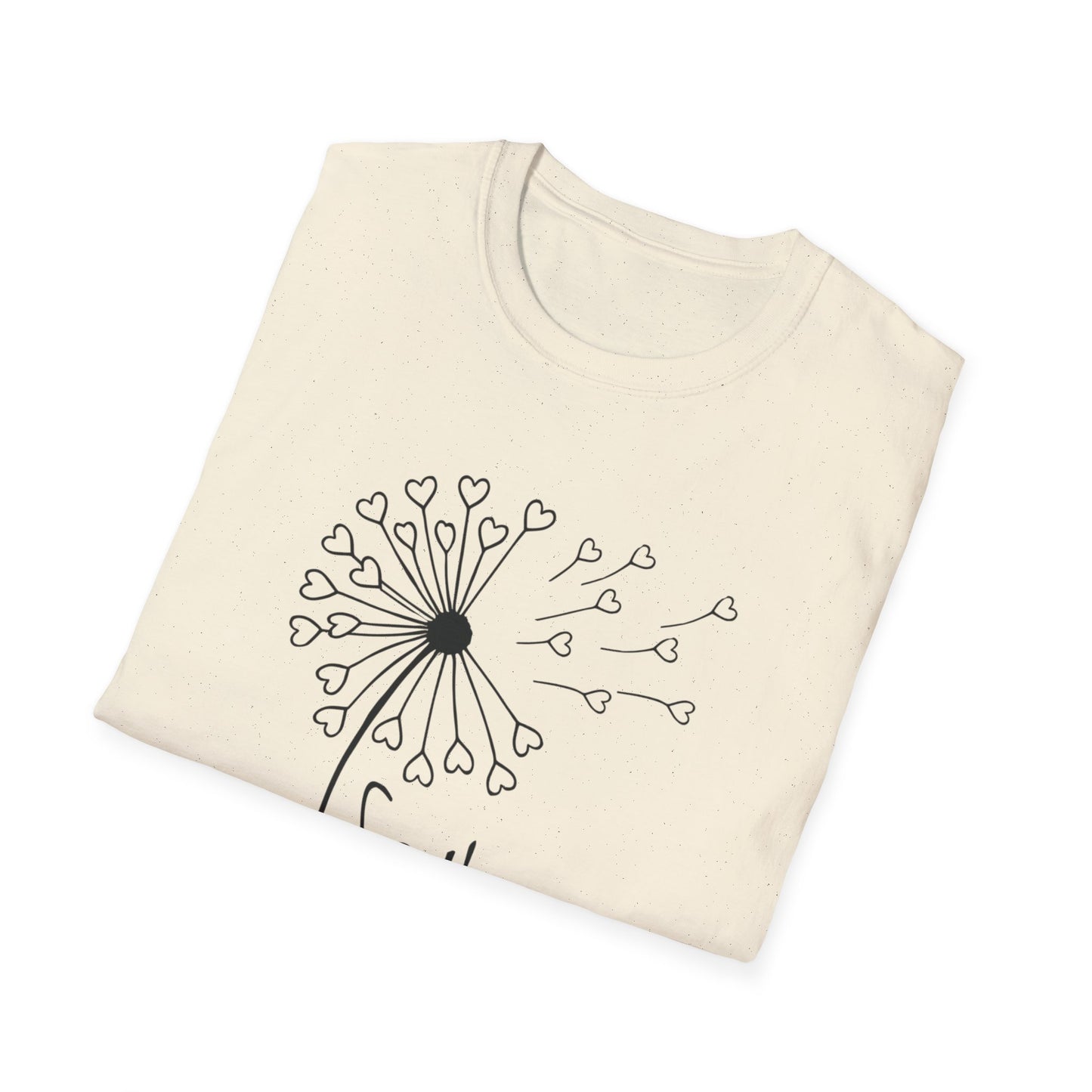 So (Sow) much love T-Shirt -Minimalistic Dandelion with Heart Shapes Design