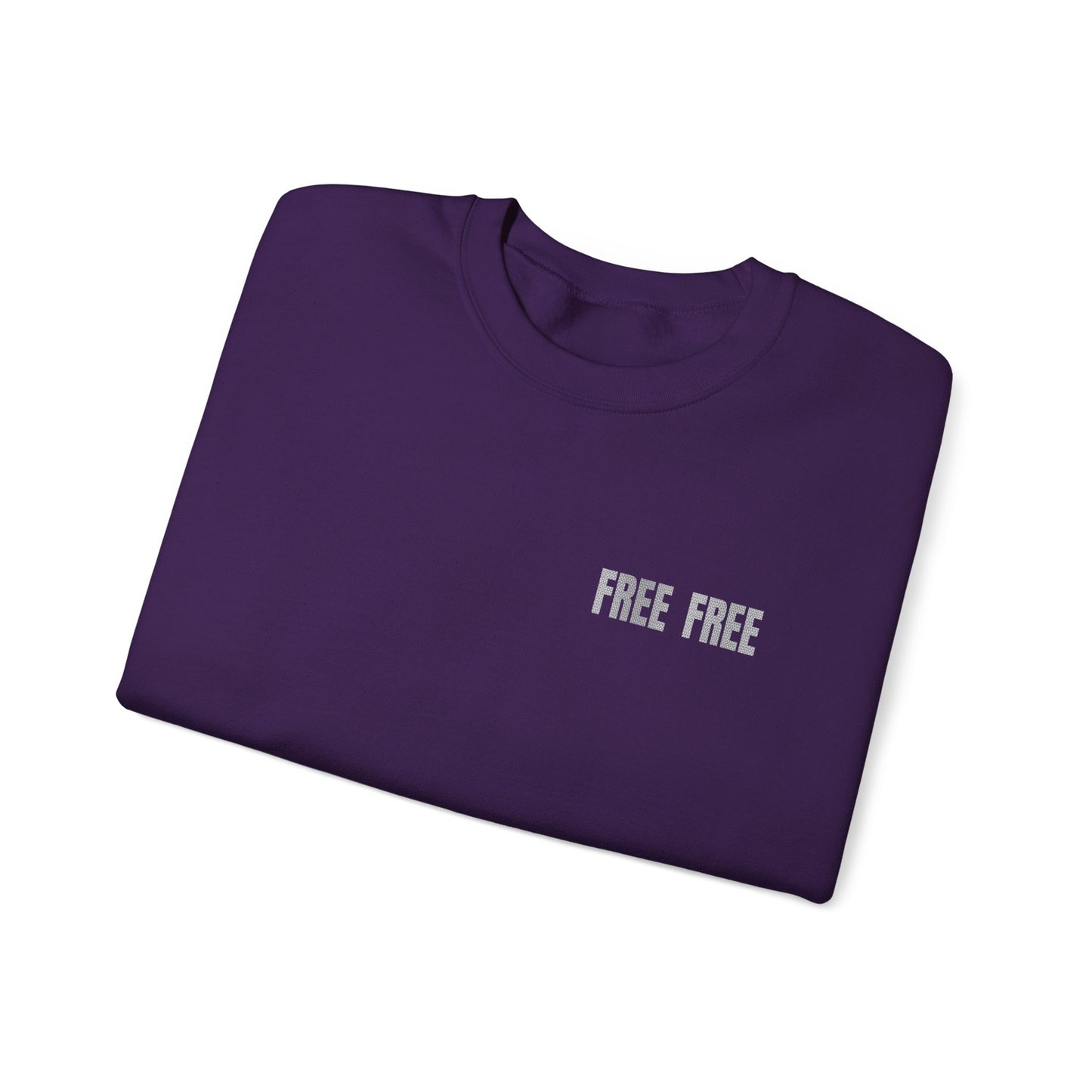Free Free Free Palestine - Monochrome Metallic-like Style Typography  Front and Back Design Sweatshirt
