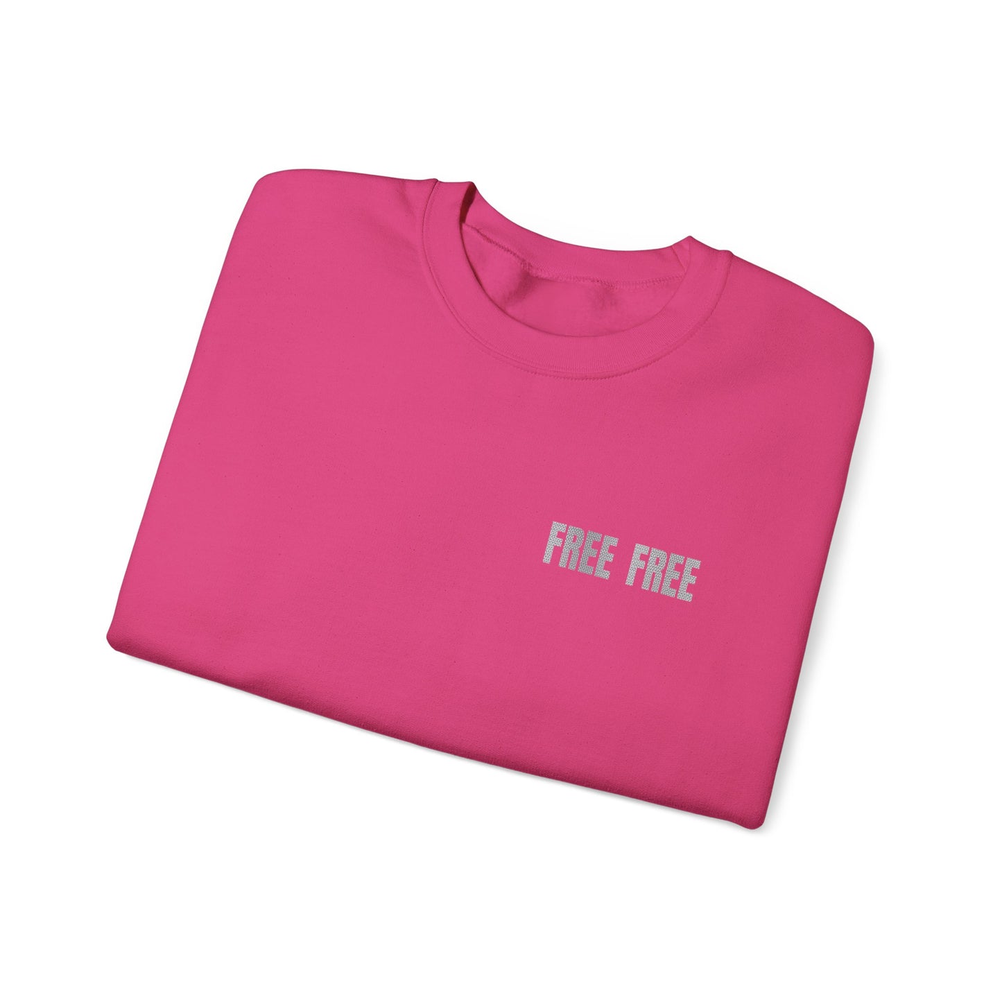 Free Free Free Palestine - Monochrome Metallic-like Style Typography  Front and Back Design Sweatshirt