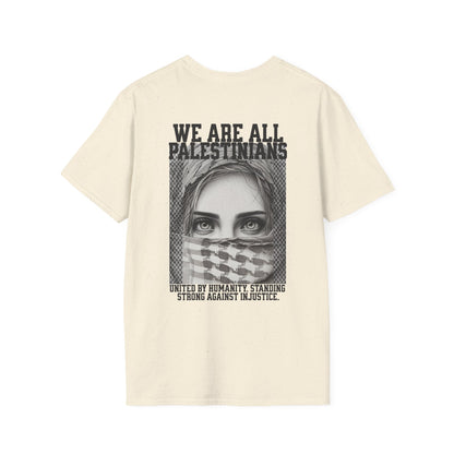 We Are All Palestinians - Front And Back Design Women's Face T-Shirt