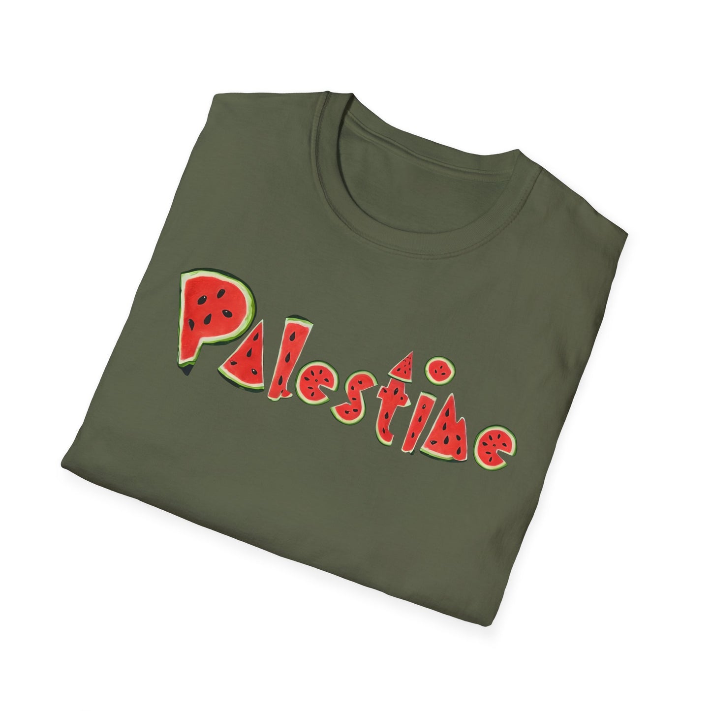 Palestine - Watermelon Pattern Typography T-Shirt