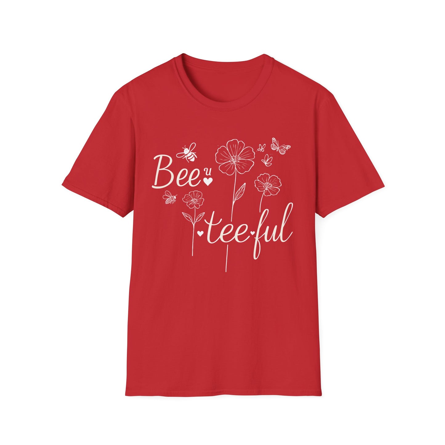 Beautiful T-Shirt – Whimsical Flowers, Bees & Butterflies – Playful Botanical Design