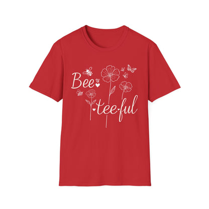 Beautiful T-Shirt – Whimsical Flowers, Bees & Butterflies – Playful Botanical Design