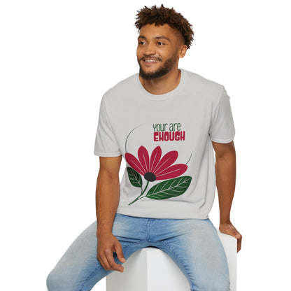 You Are Enough - Minimalistic Boho Flower T-Shirt