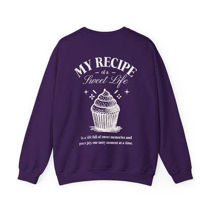 My Recipe of A Sweet Life - Monochrome Cupcake Front and Back Design Sweatshirt